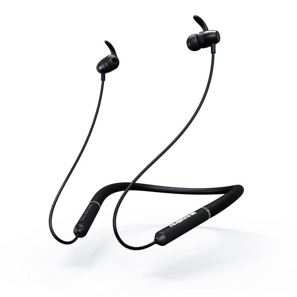 Ambrane ANB-83 Pro Wireless Bluetooth Earphones with Hi-fi Stereo Sound, Magnetic Clasps and Lightweight Design (Black)