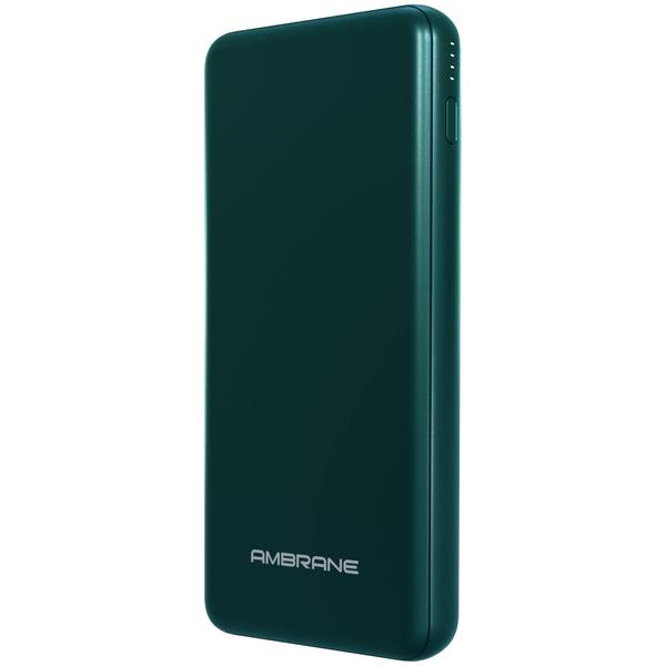 Ambrane PP-20 20000 mAh Li-Polymer Powerbank with Dual Micro / Type-C Input Fast Charging for Smartphone, Smart Watches, Neckbands & Other Devices, Made In India (Green)