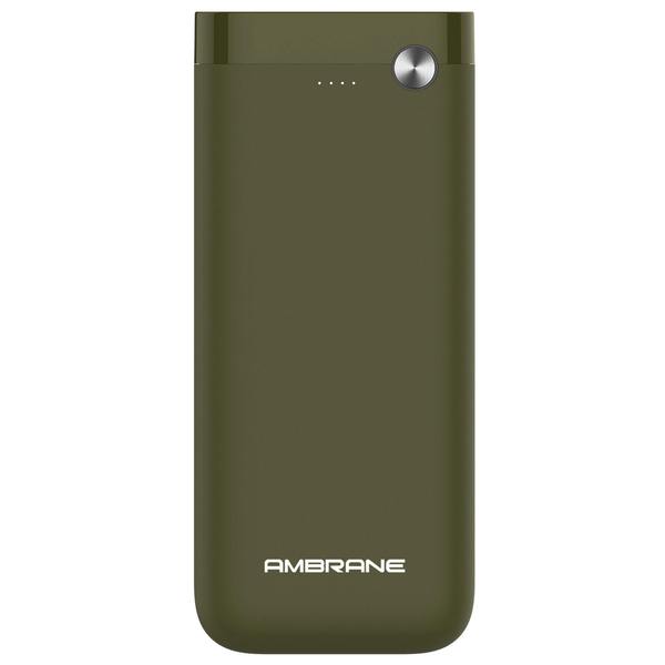 Ambrane PP-150 15000 mAh Li-Polymer Power Bank with 10.5 Watt / 2.1A Charging via Dual USB Ports with Micro & Type C Input for charging (Olive Green)