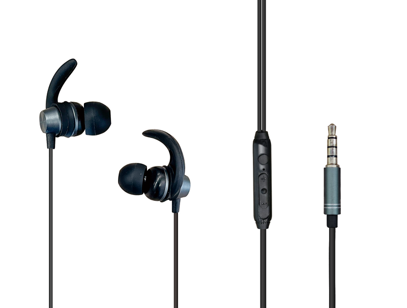 Ambrane EP-38 Wired Earphones with Metal Connectors, In-Line Mic and Tangle free Design (Black)