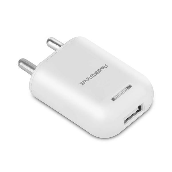 Ambrane AWC-29 Wall Charger with 12 Watt / 2.4A Fast Charging via Dual USB Ports (White)