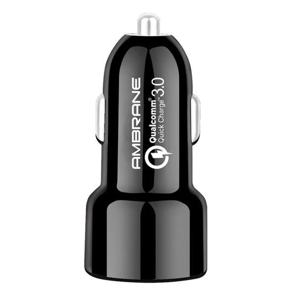 Ambrane ACC-56 Car Charger With Rapid Charging of 12 Watt / 2.4A via Dual USB Ports (Black)