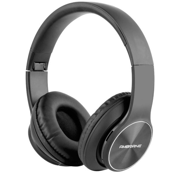 Ambrane WH-83 Over The Ear Bluetooth Headphones with Wireless FM, Aux & SD Card Support (Black)