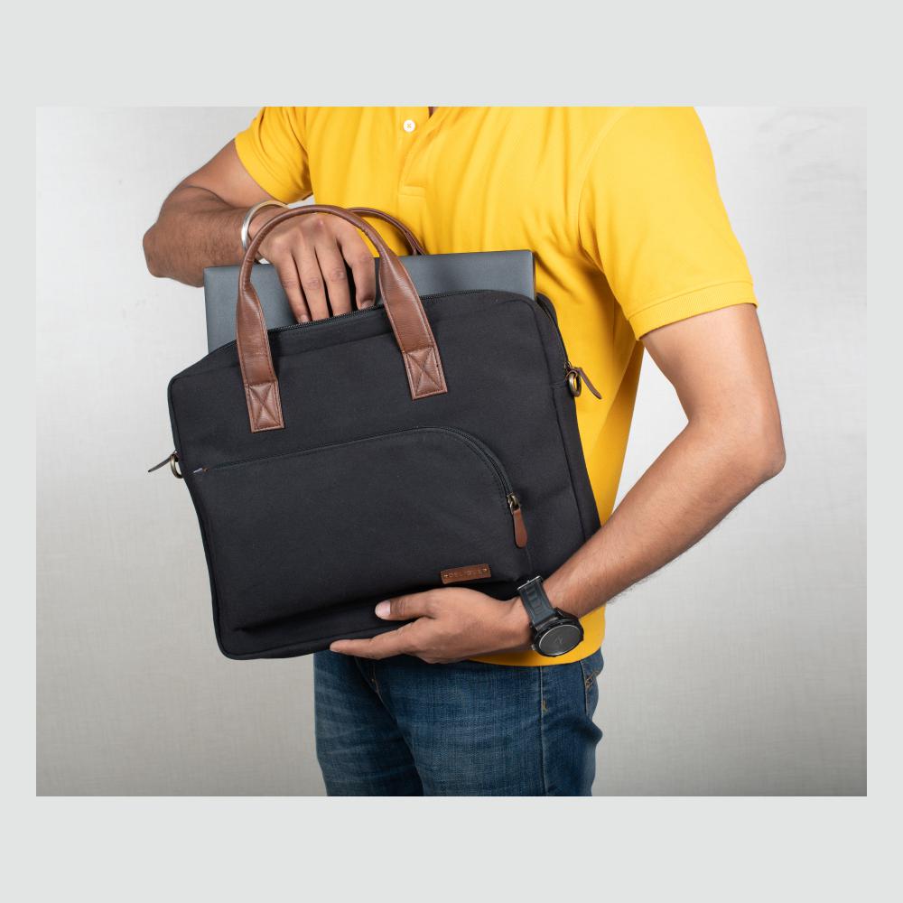 Oblique Designs - Rush - Laptop Bag - Black, Teal Blue